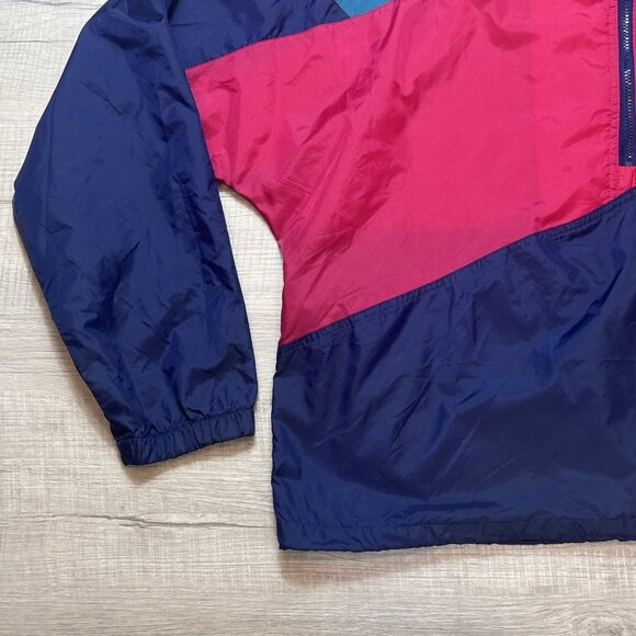 Vintage 90s Nike Colorblock Windbreaker Coat Track Jacket Adult L/XL Half Zip - Picture 2 of 10